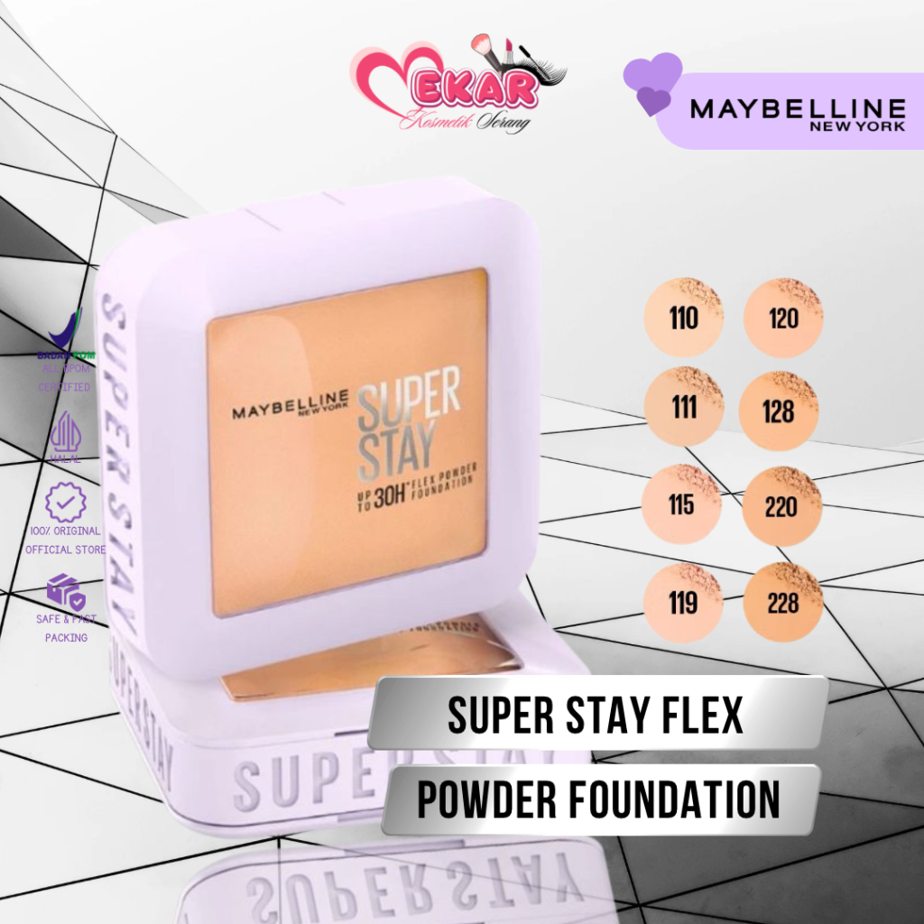 MAYBELLINE Superstay Flex Powder Foundation 30H Longwear Powder Foundation Two-Way Cake Oil Control 