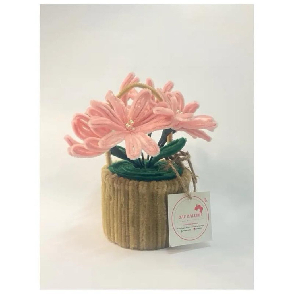 Bunga pot gantung cantik | Bunga pot kawat bulu | bunga gantung pipe cleaner