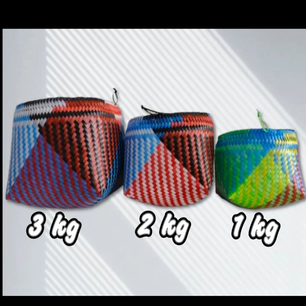 3pcs Besek Anyaman Plastik Peniris Beras