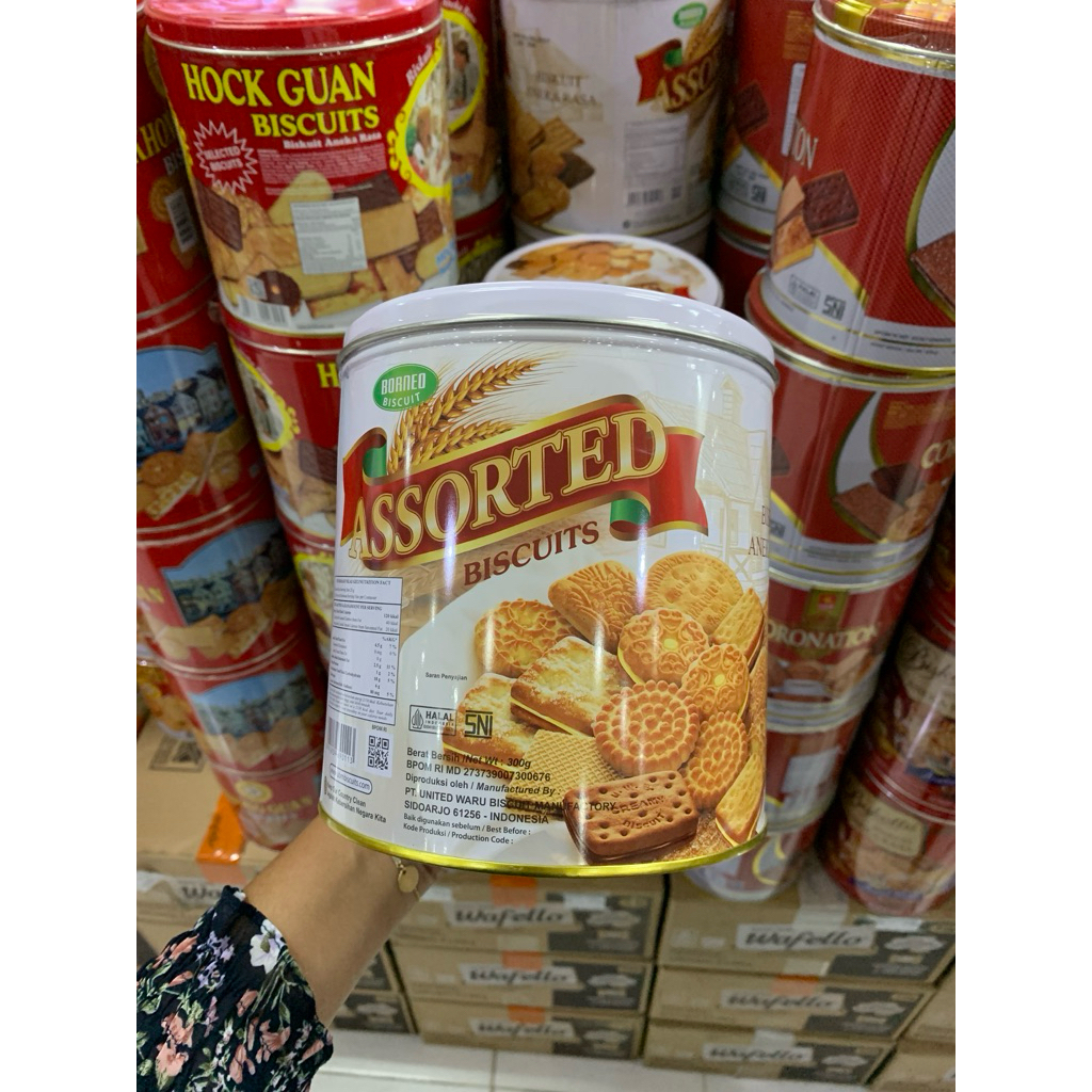 UBM Borneo Assorted Biscuits 300gr | jajan lebaran | jajan lebaran murah | jajan kaleng | jajan kale