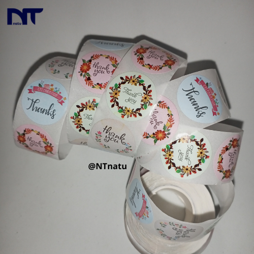 (2 pcs) stiker thank you stiker terimakasih stiker bulat dikirim random murah meriah lucu