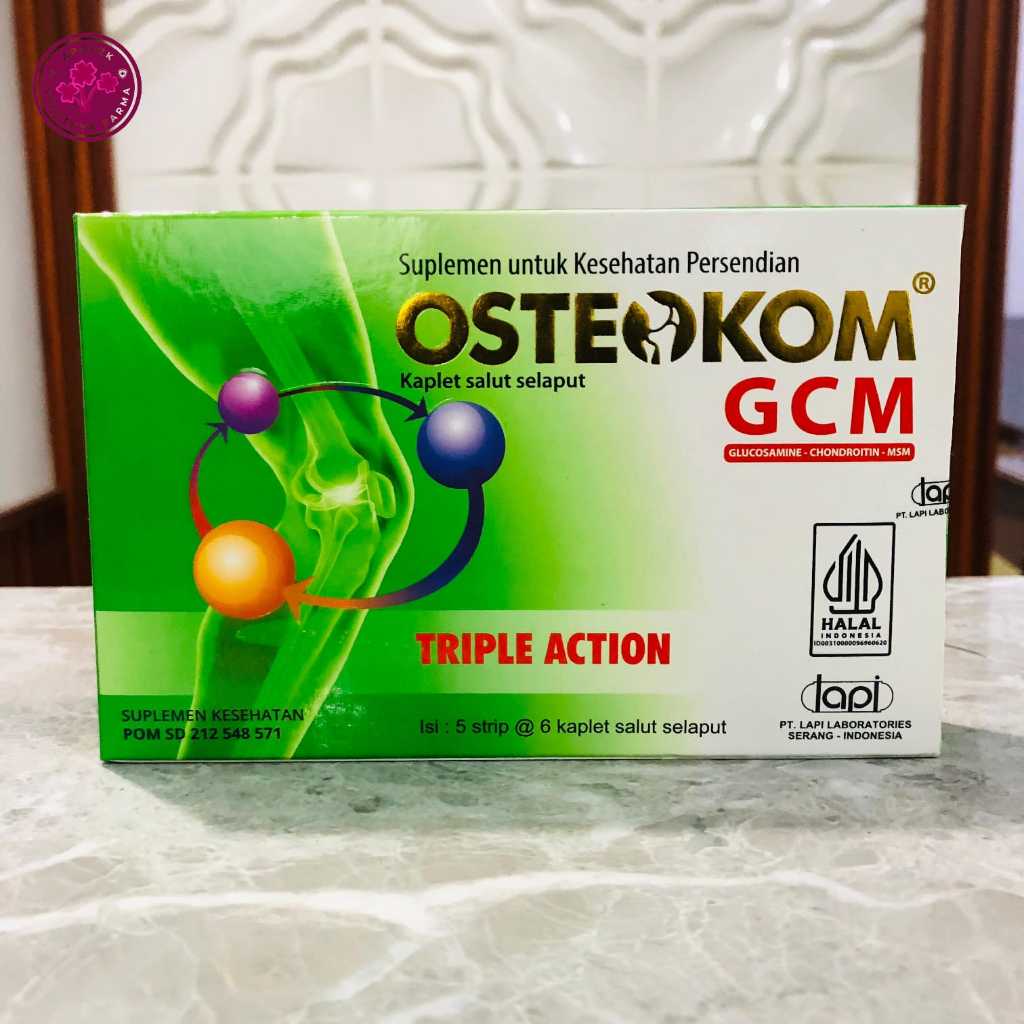 OSTEOKOM Obat Nyeri Sendi Triple Action Glukosamin Kondroitin MSM isi 10 tablet/1 strip