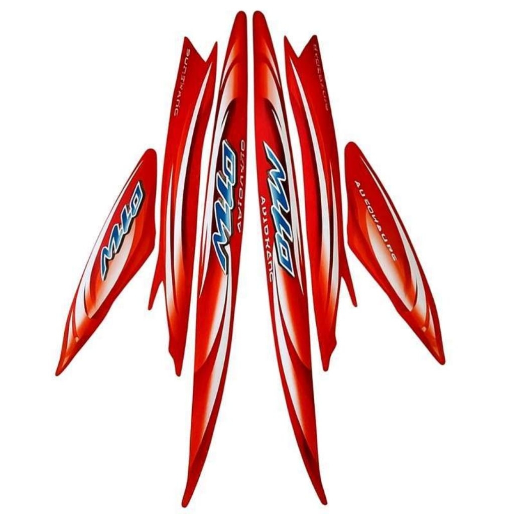 Striping stiker body motor Yamaha Mio Sporty merah 2006 2007 stiker list bodi motor mio warna merah 