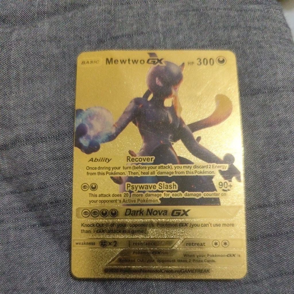 Pokémon Mewtwo GX Gold Card 2020
