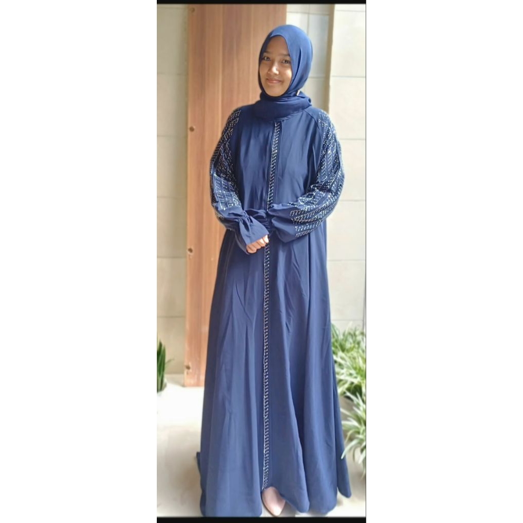 GAMIS  SABRINASWAROVSKI,untukwanitadewasaukuran LD120,Panjang gamis140 CM,Karet dilengan.bahan anti 