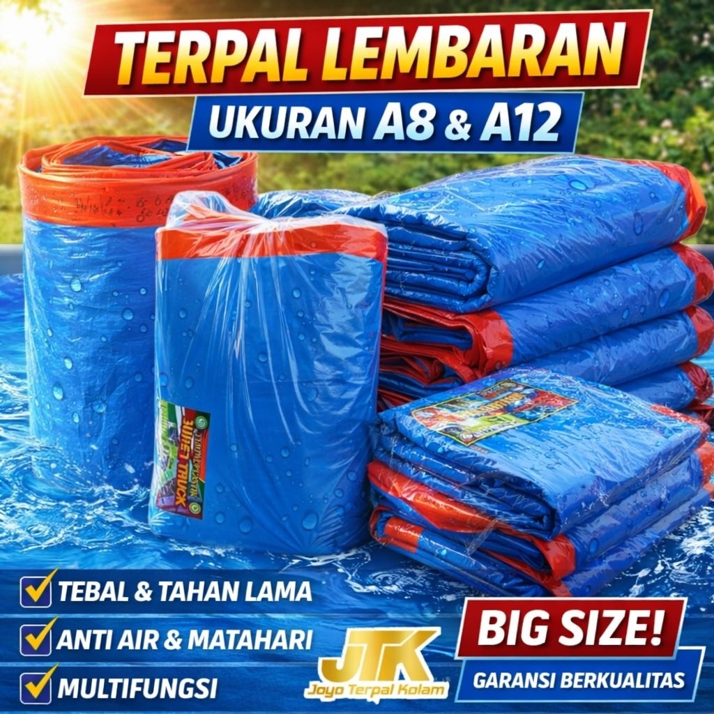 TERPAL A12 & A8 KOREA UKURAN SUPER JUMBO BESAR TEBAL KUAT 10X10 12X12 8X12 10X12 9X10 9X9
