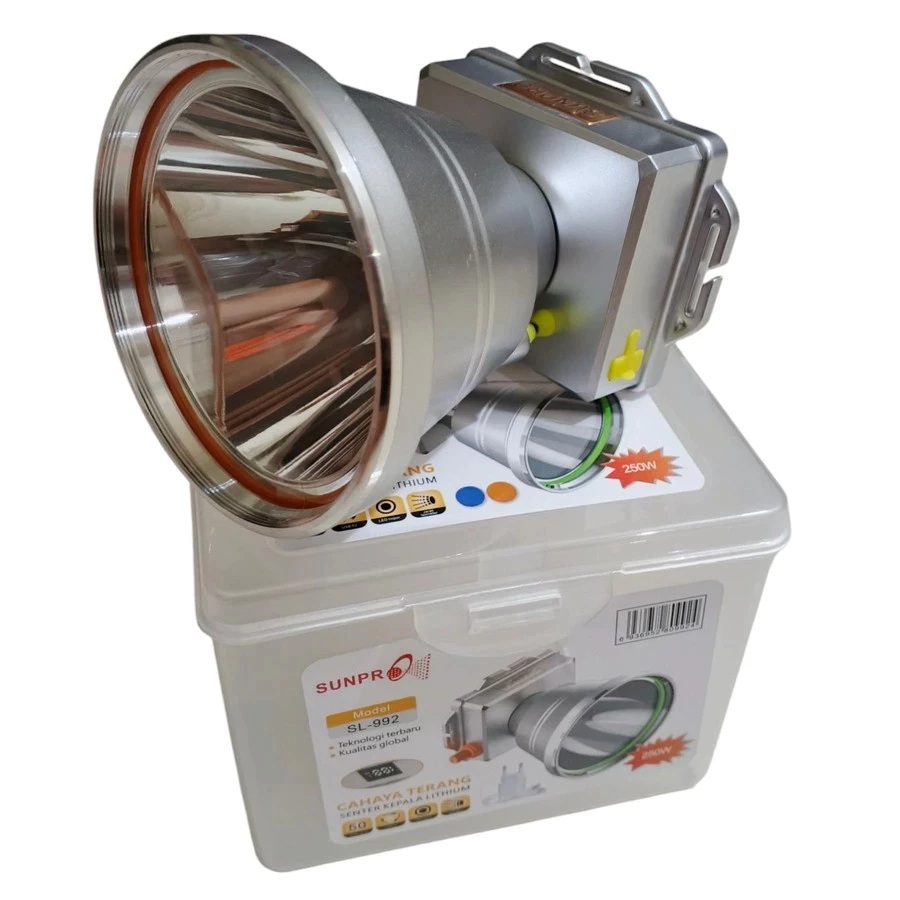 COD~Sunpro Senter Kepala Lithium SL-992 250W | Senter Kepala SUNPRO SL-992 250 Watt LED Super Terang