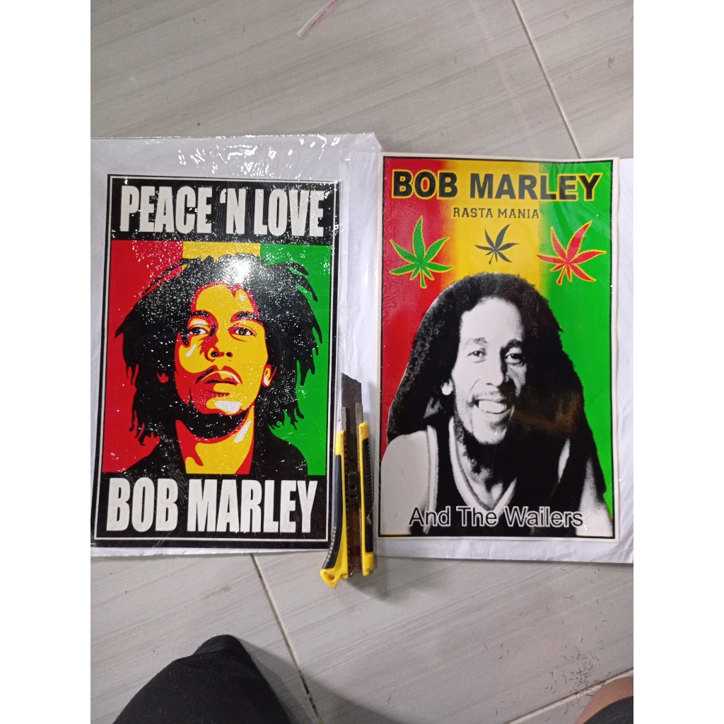 1 lembar stiker jumbo stiker dashboard motor mobilmotif bob marley