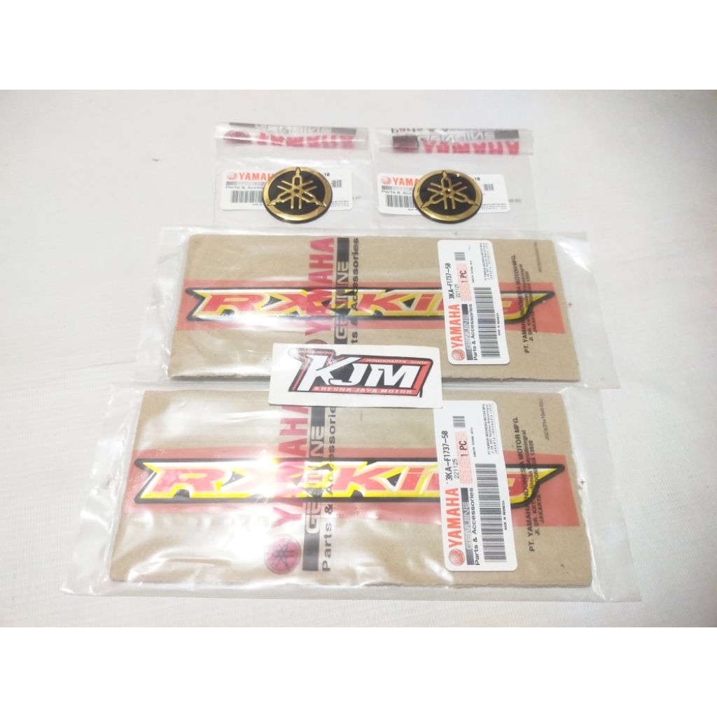 EMBLEM TANGKI BOX AKI KIRI KANAN RX KING 2003 SE FULLSET ORIGINAL YAMAHA