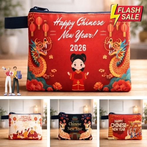 [GROSIR] Dompet Pouch Mini Wanita Imlek | Dompet Pouch Multifungsi Simpel Resleting Oleh Oleh