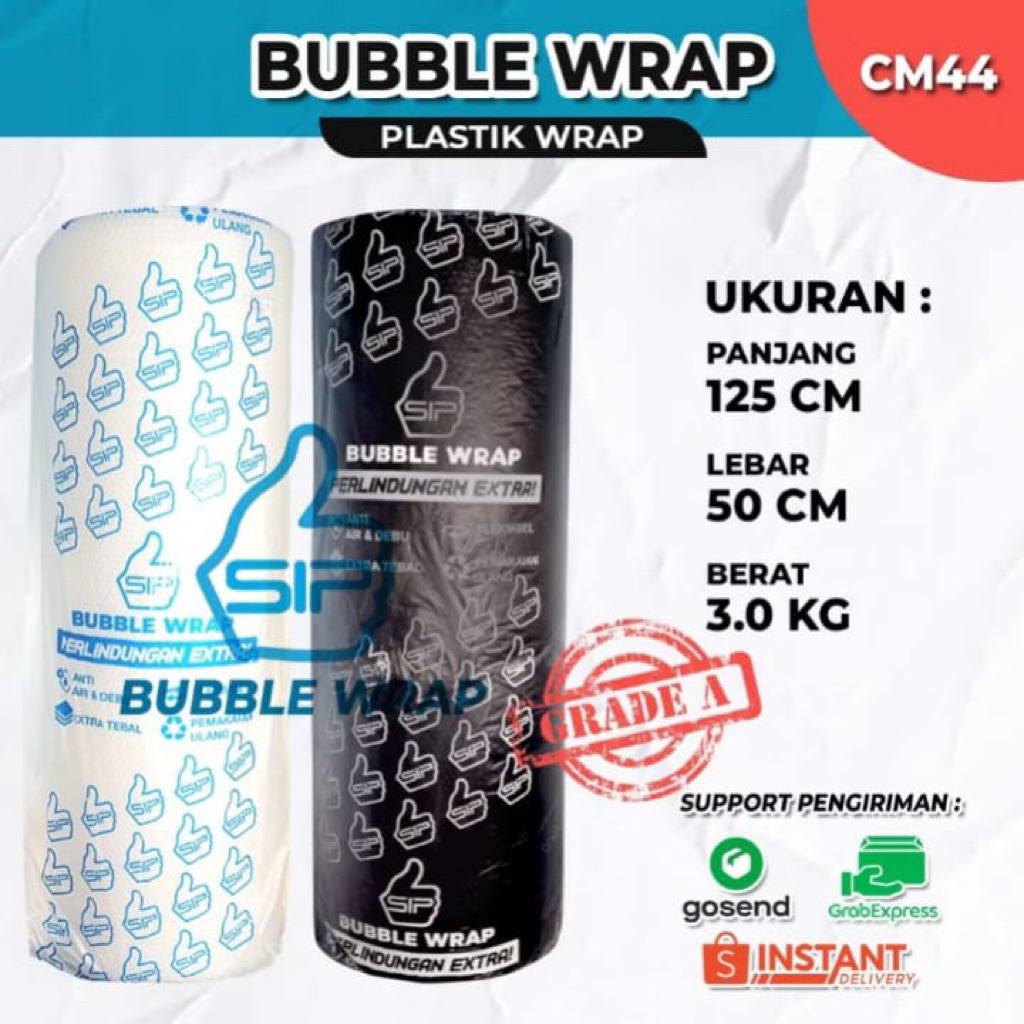 Bubble Wrap Roll SIP Original | 125 cm × 50 cm | Kuat & Elastis tidak mudah robek | Perlindungan ama