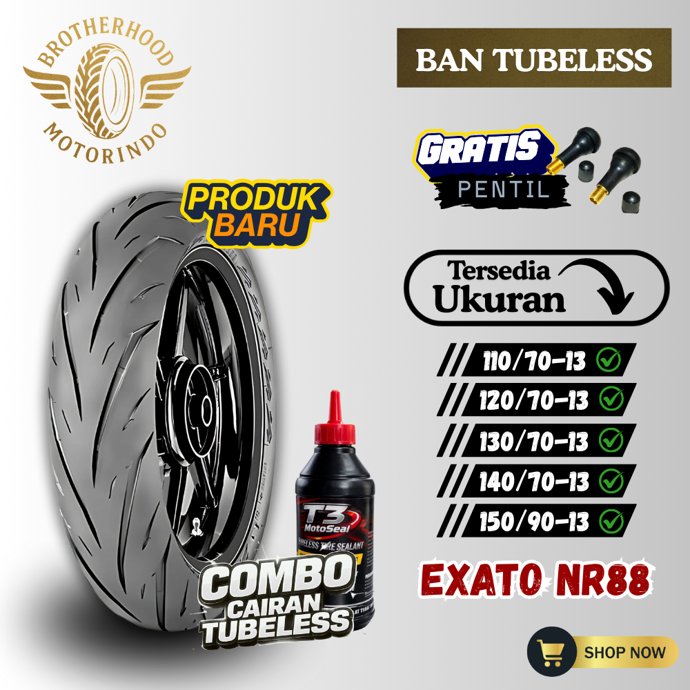 BAN IRC EXATO TUBELESS (110/70-13 / 120/70-13 / 130/70-13 / 140/70-13 / 150/90-13) BAN RING 13 / BAN