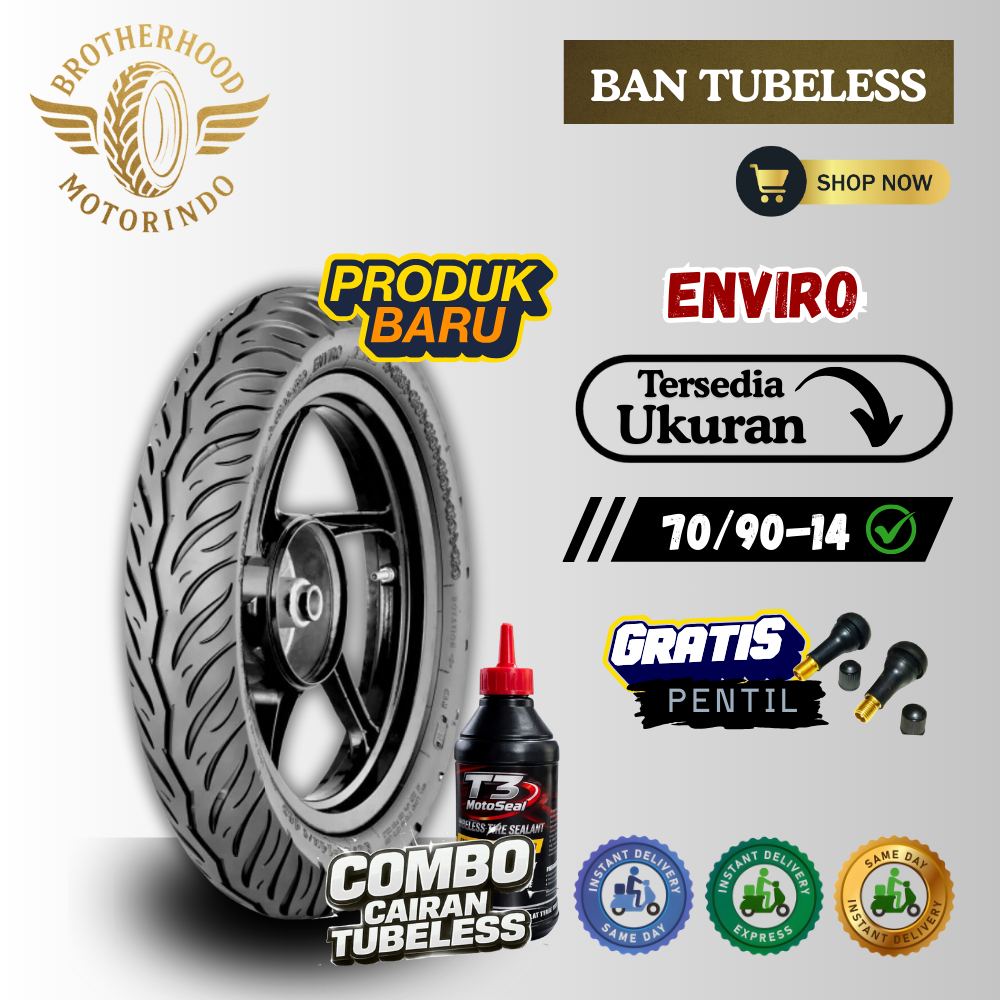 BAN IRC ENVIRO TUBELESS (70/90-14 / 70 90 14) BAN IRC / BAN RING 14 / BAN IRC RING 14 / BAN RING 17 