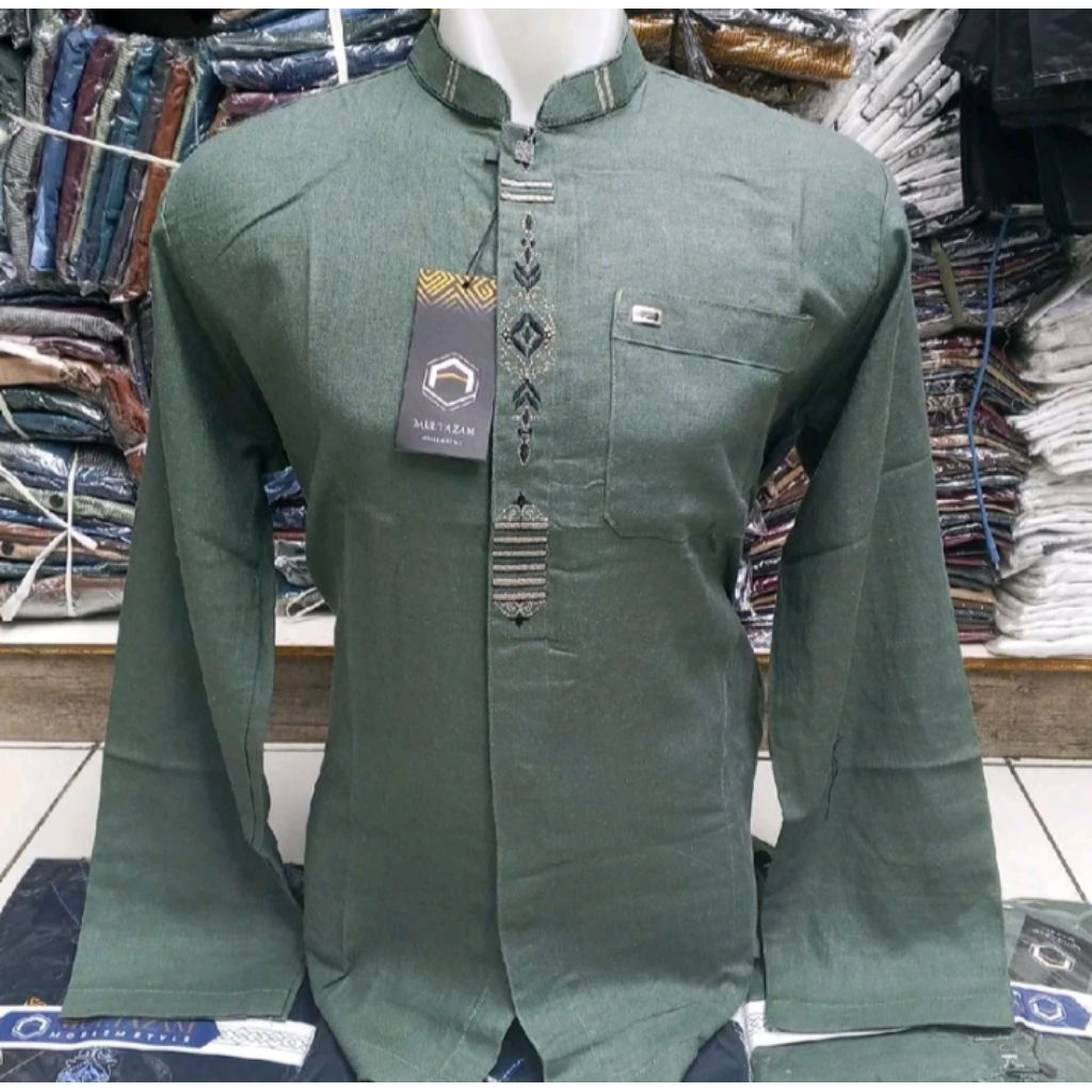 YAKIN STORE 1986-Kemko katun sutra premium-koko lengan panjang model baru-koko pria dewasa warna mew