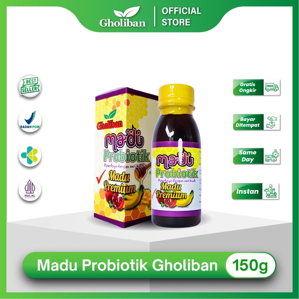 Gholiban Madu Probiotik 150g Plus Sari Buah