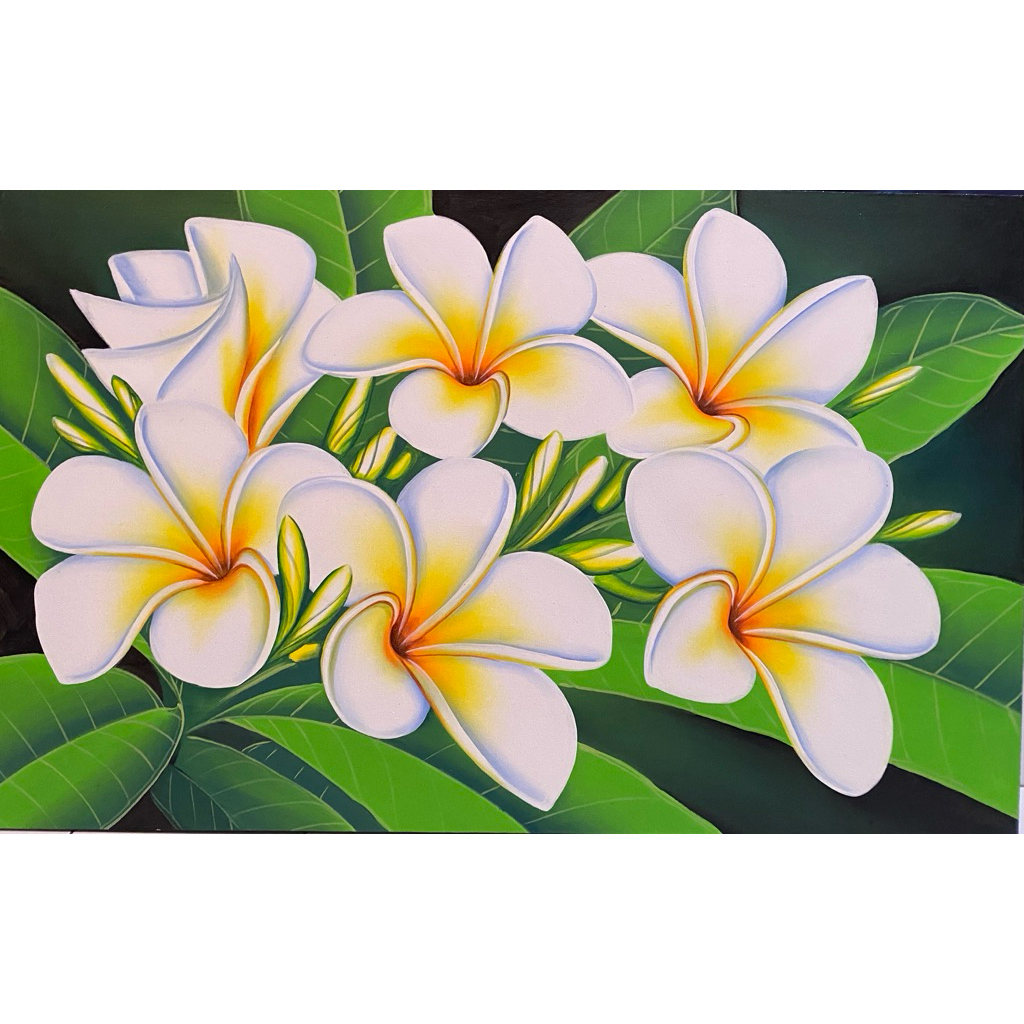 Dijual Lukisan Bunga Kamboja, Lukisan Bali, Lukisan Canvas