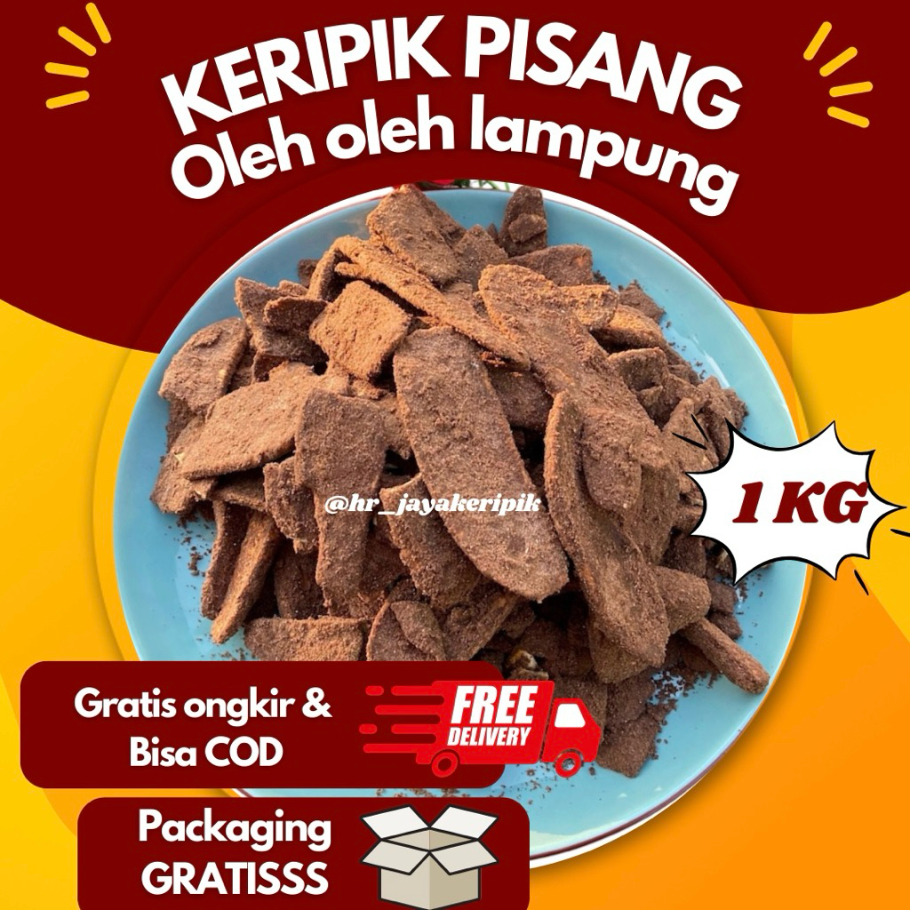 PROMO 1 kg KERIPIK PISANG COKLAT KHAS LAMPUNG & KERIPIK PISANG KEPOK aneka rasa( panjang)