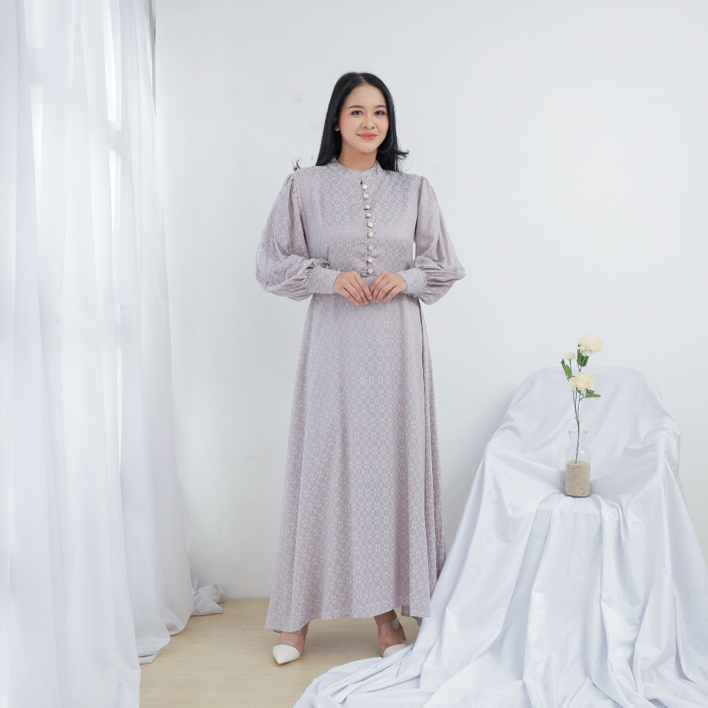 ZHAPIAA - ZAVIRA Dress wanita bahan premium jaguar silk motif timbul