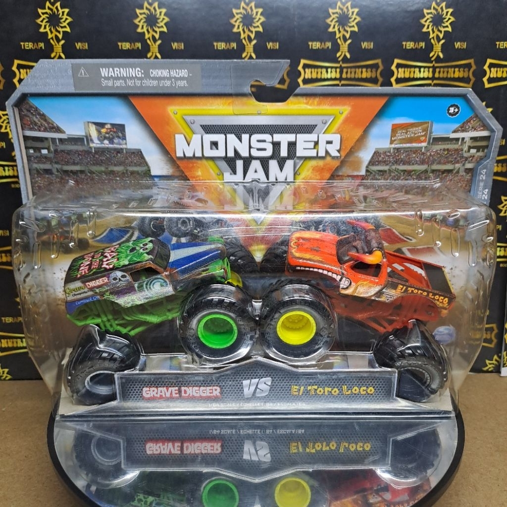 MONSTER JAM GRAVE DIGGER MONSTER JAM EL TORO LOCO MONSTER JAM 1:64 MONSTER JAM 2 PACK MONSTER JAM DO
