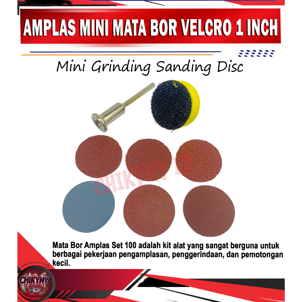 AMPLAS MATA BOR MINI ASAH POLES VELCRO 1 INCH SET 100 PCS