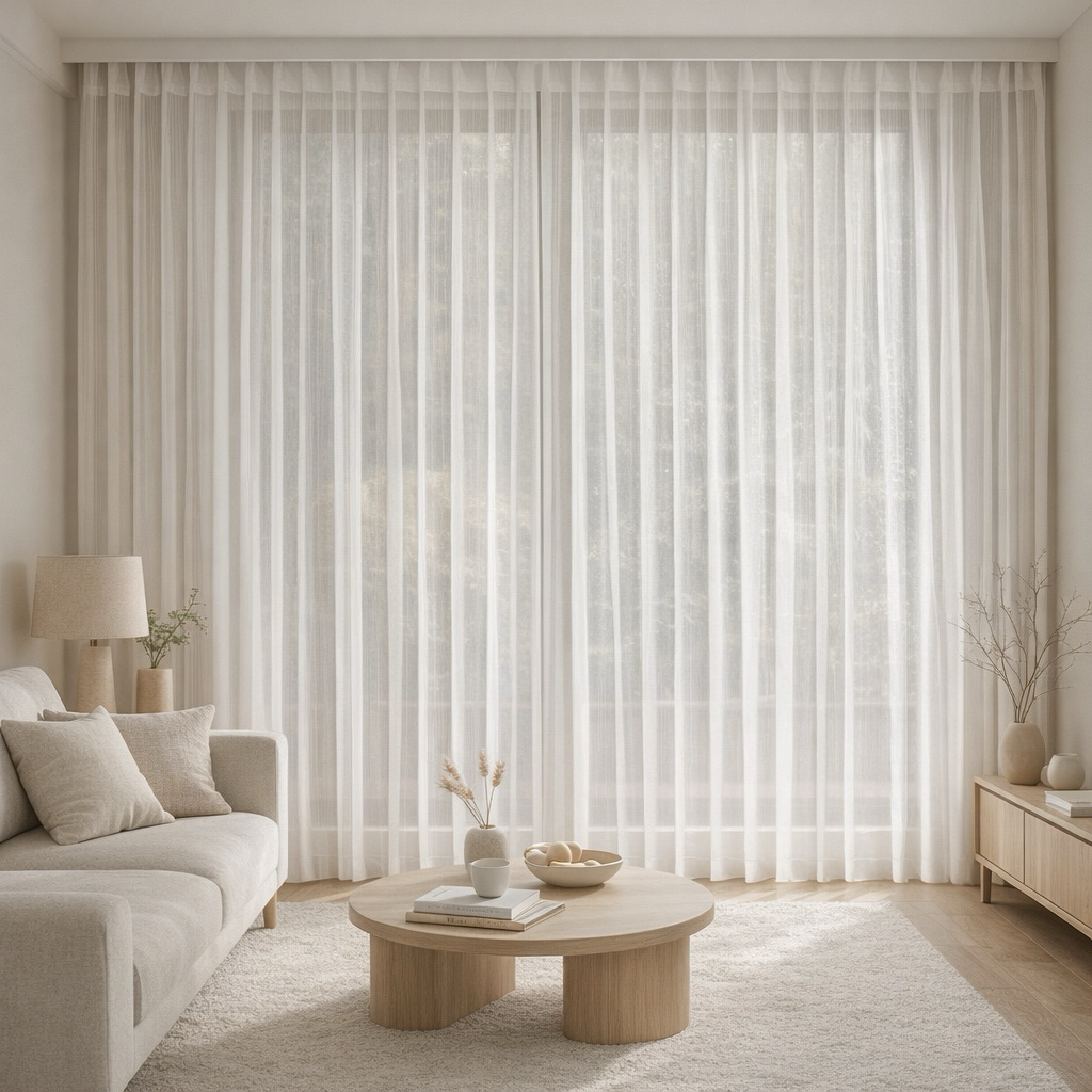 Vitrase Plisket Minimalis – Gorden Dalaman / Gorden Siang Elegan