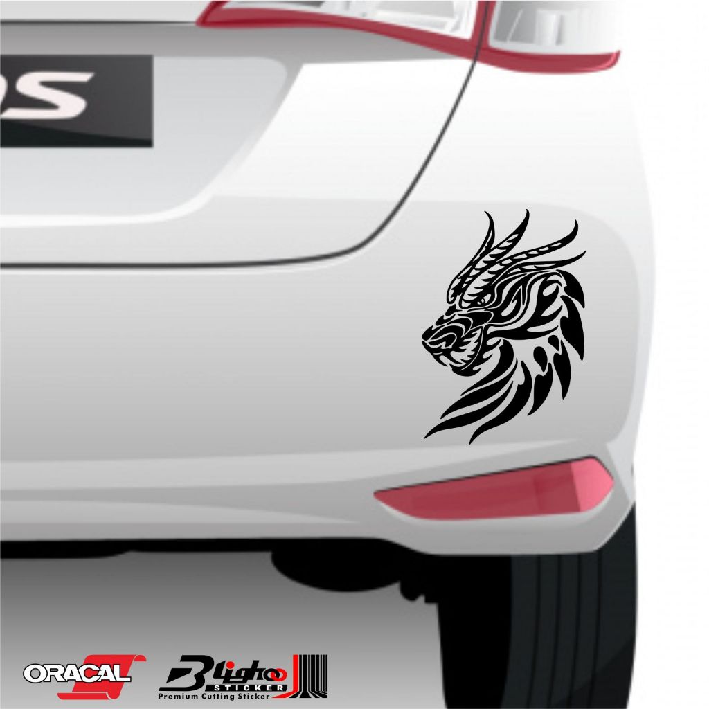 BLIGHOO Cutting Sticker Tatto Naga Stiker Body dan Kaca Mobil Tribal Dragon Keren