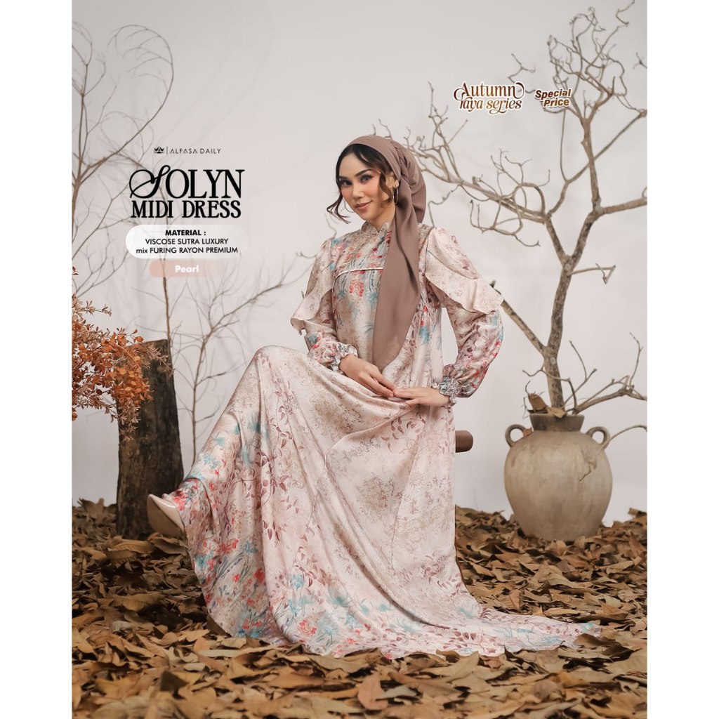 SOLYN MIDI DRESS LUXURY COLLECTION AUTUMN RAYA SERIES - Alfasa Daily