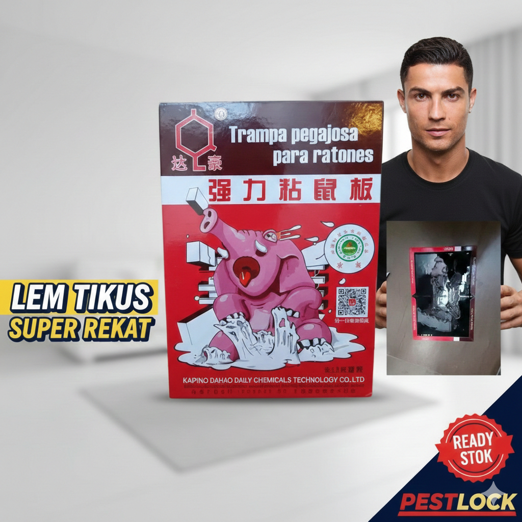 LEM TIKUS SUPER LENGKET LEM TIKUS BENTUK PAPAN HITAM/ LEM TIKUS CAP GAJAH/LEM TIKUS DAHAO IMPORT