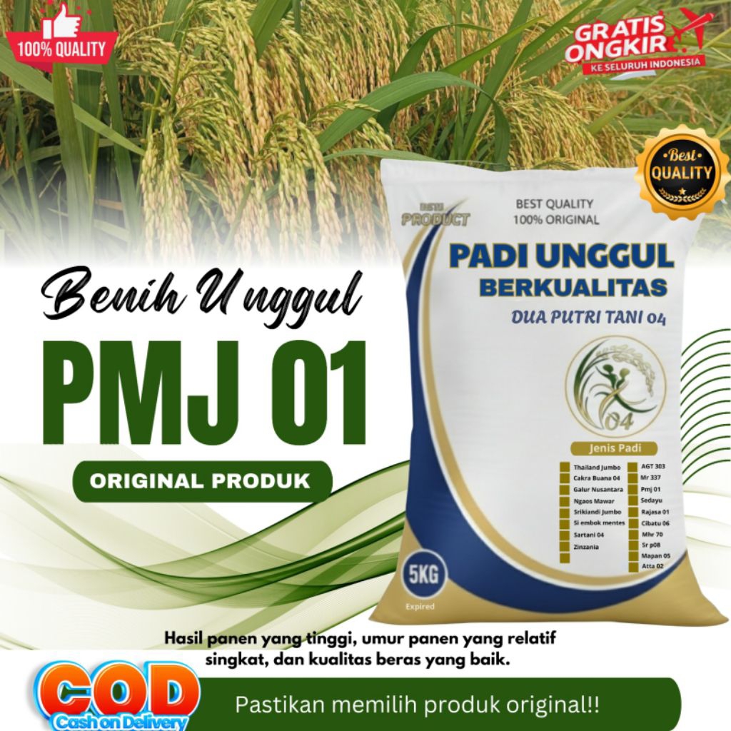Bibit Padi Unggul PMJ 01 Kemasan 5kg