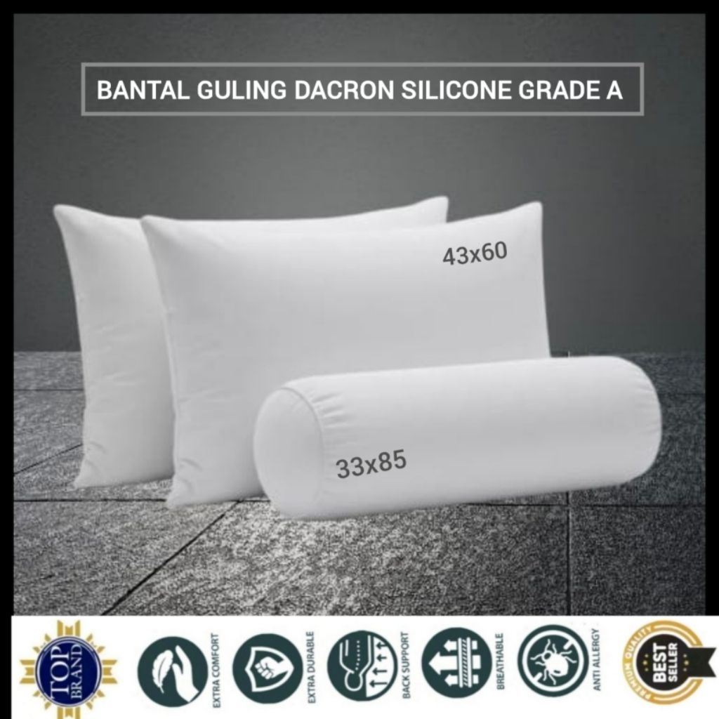 Bantal Guling Hotel Premium Pillow Dacron Silicone Grade A