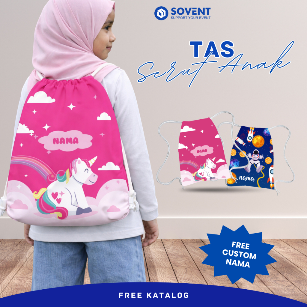 TAS SERUT KANVAS CUSTOM | TAS SERUT ANAK CUSTOM NAMA