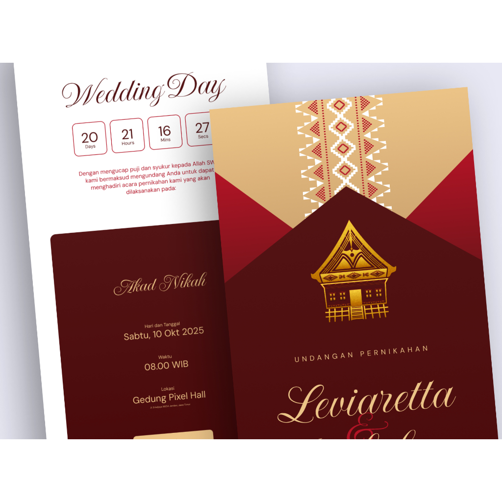 Undangan Digital Website Pernikahan Adat Sumatra Utara Premium