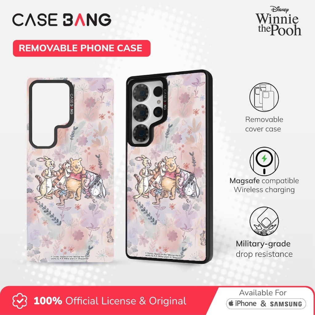 Casebang Removable Phone Case Cover Winnie The Pooh Series 1.0 - Pooh Family Hug Magnetic Casing Sam