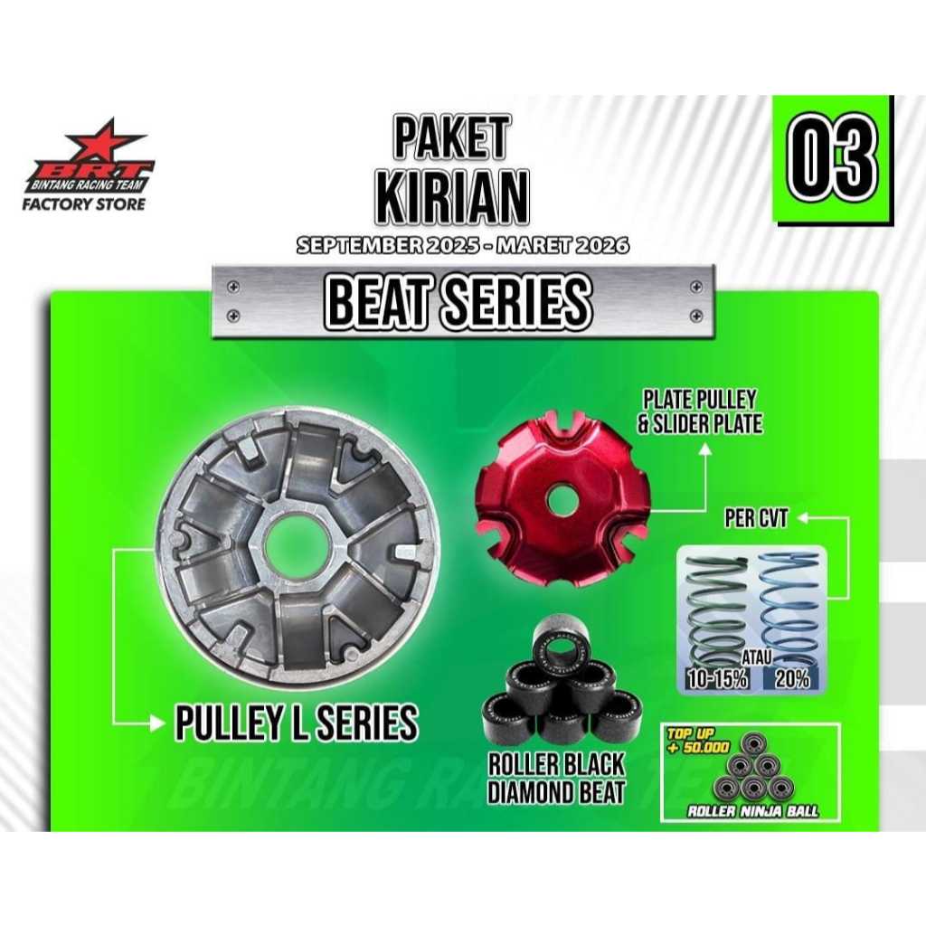 PAKET KIRIAN PULLEY L SERIES BEAT BEAT FI STATER KASAR SCOOPY FI STATER KASAR BEAT POP