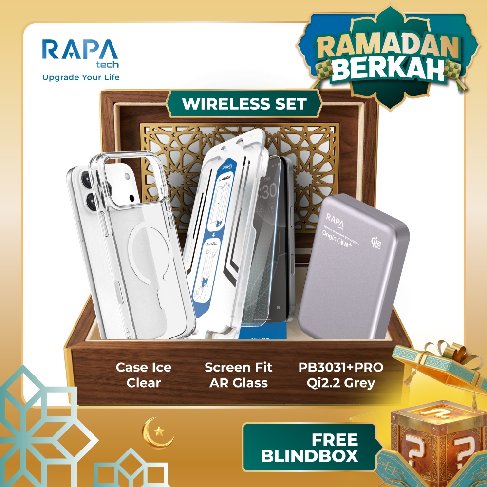 RAMADAN BERKAH Hadiah Gratis - RAPAtech Bundle Case ICE Clear/Matte iPhone 17 Series + Tempered Glas