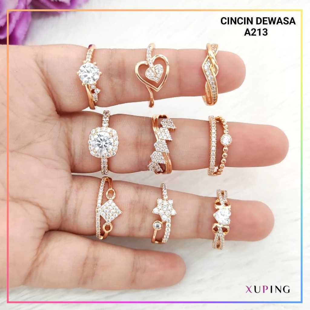 A213 - Cincin Xuping Cincin Dewasa Spiral Polos Cincin Wanita Perhiasan Imitasi - Cute
