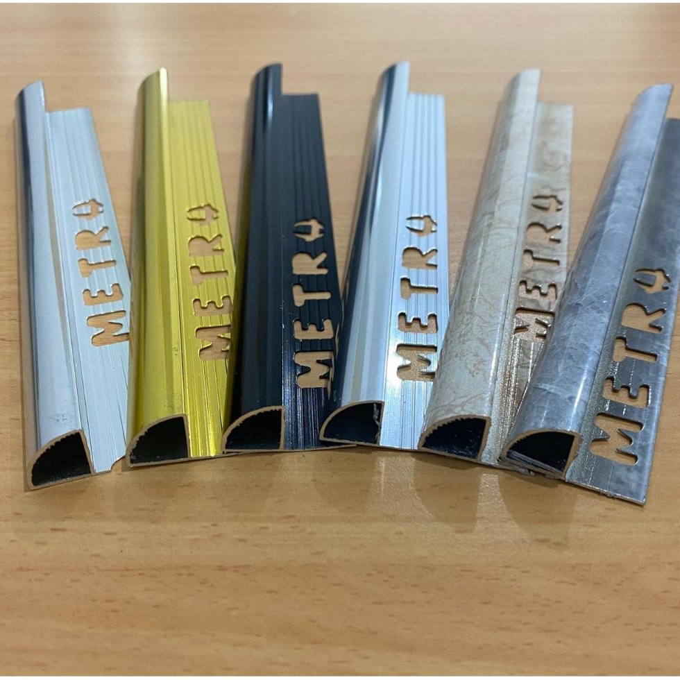 LIS ALUMUNIUM TILE TRIM KKM BON BON SIKU ALUMINIUM SUDUT GRANIT KERAMIK LANTAI PANJANG 2,5MTR