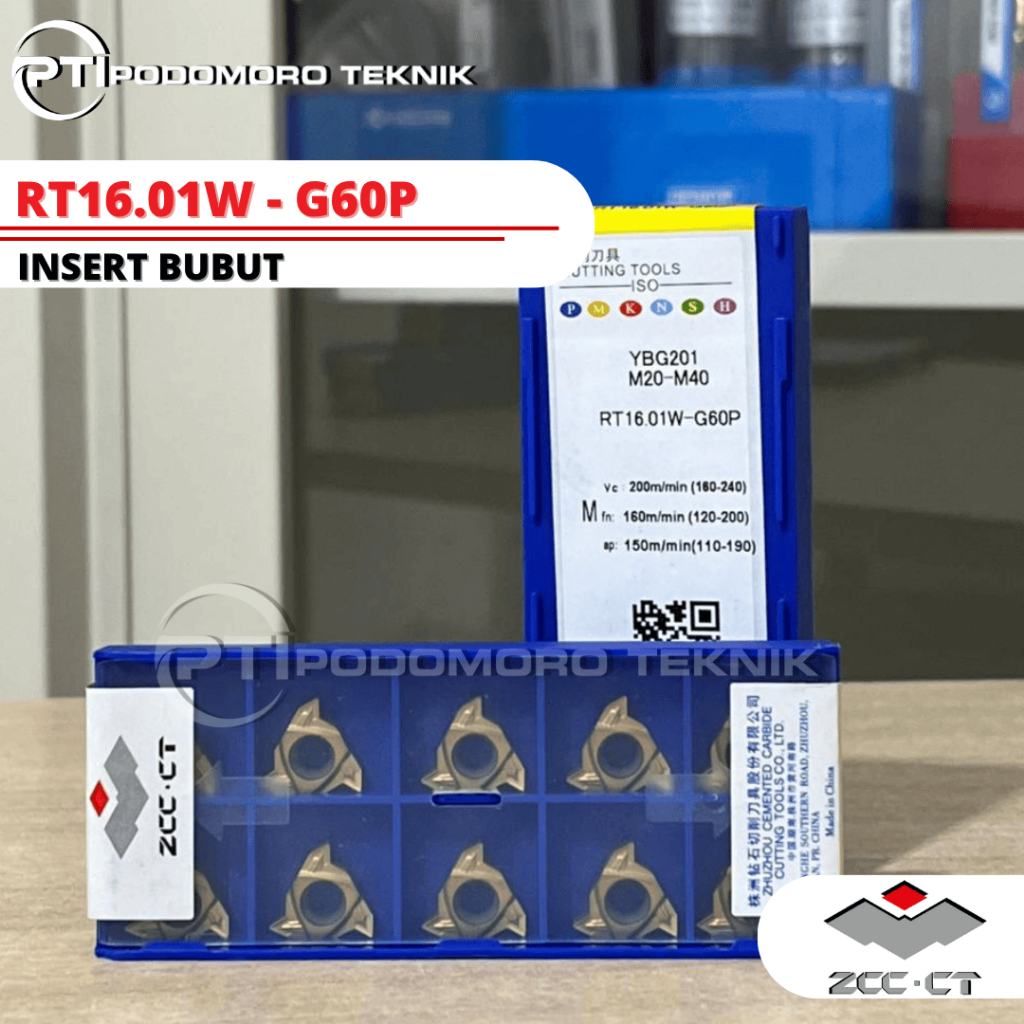 RT16.01W-G60P Insert Milling Bubut Ulir Drat Luar / Kanan RT 16 01 W - G60P ZCC.CT Original