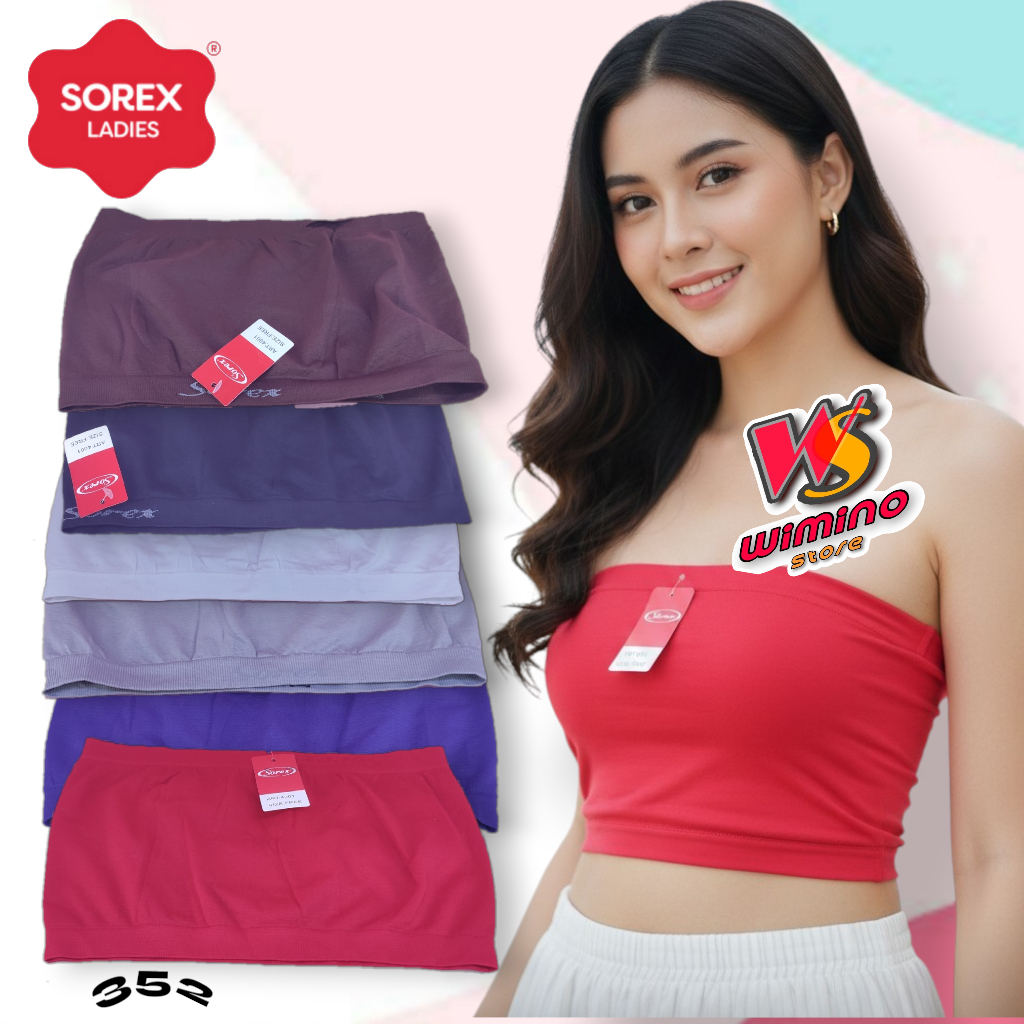 C352 Sorex Kemben Crop Top Atasan Wanita Tanpa Tali All Size Multi Color