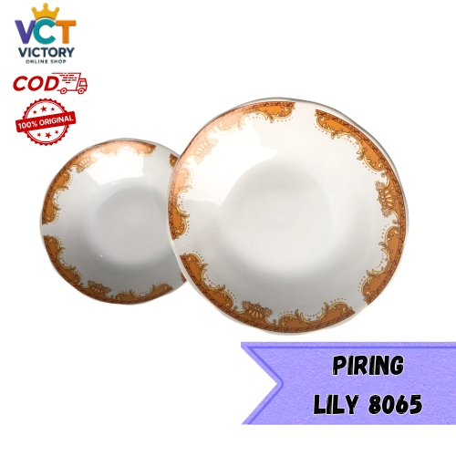 Piring Makan/Piring Makan Keramik Kembang/Piring Makan Keramik Lilia/Piring Makan Lusinan/Piring Mak