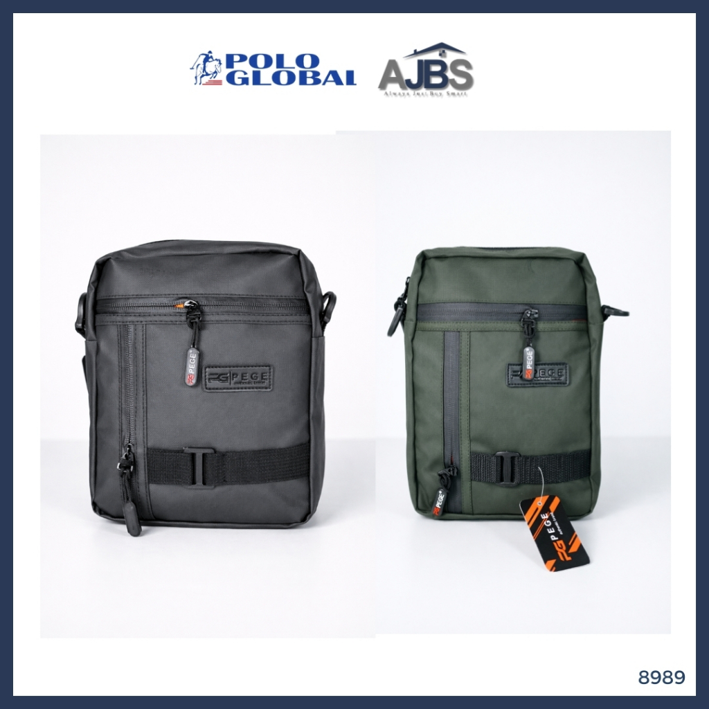 Tas Polo 8989 Mini Sling Bag Pria Simpel - Tas Selempang Pria Waist Bag Pounch Pria Unisex Tas PEGE