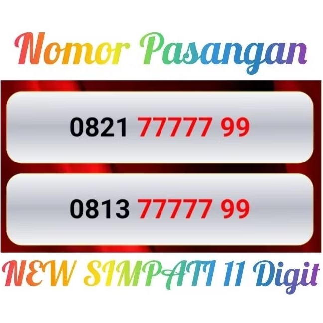 Nomor Couple SIMPATI 11 Digit 77777 99