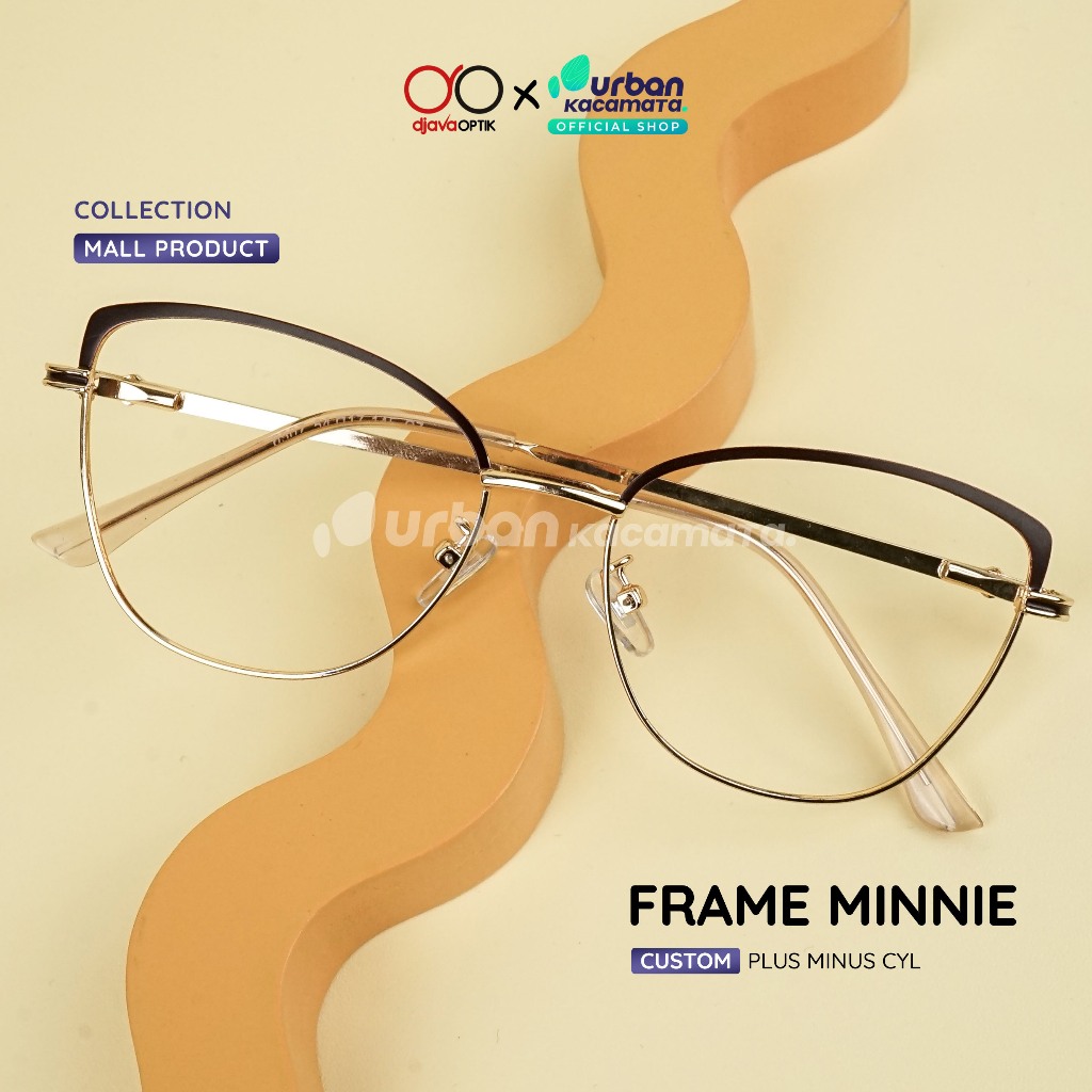 URBAN KACAMATA - Frame Minnie - Kacamata Cat Eye Khusus Minus -4,25 s/d -6,00
