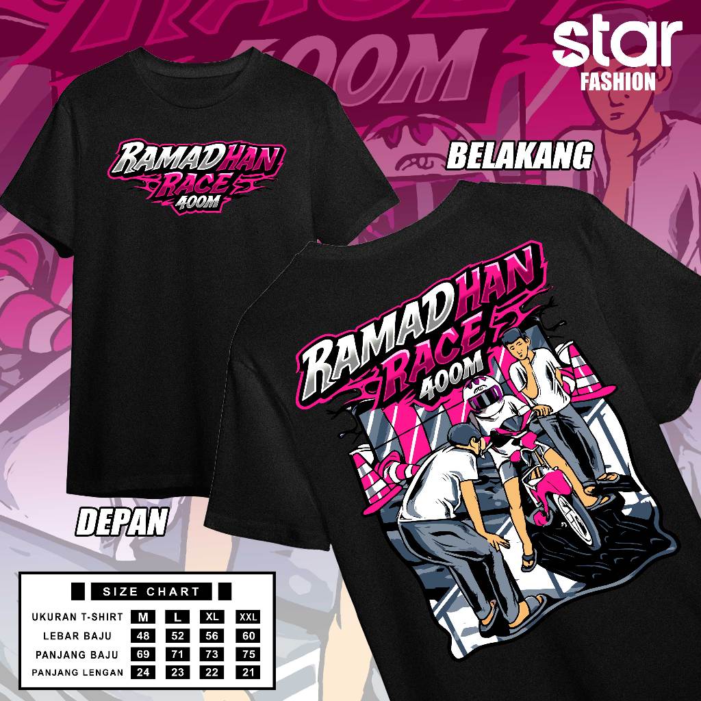 Kaos Ramadhan Race 400M 2026 Marhaban Ya Balapan Drag Bike Baju Ramadan Race Repeat Racing Motor COD