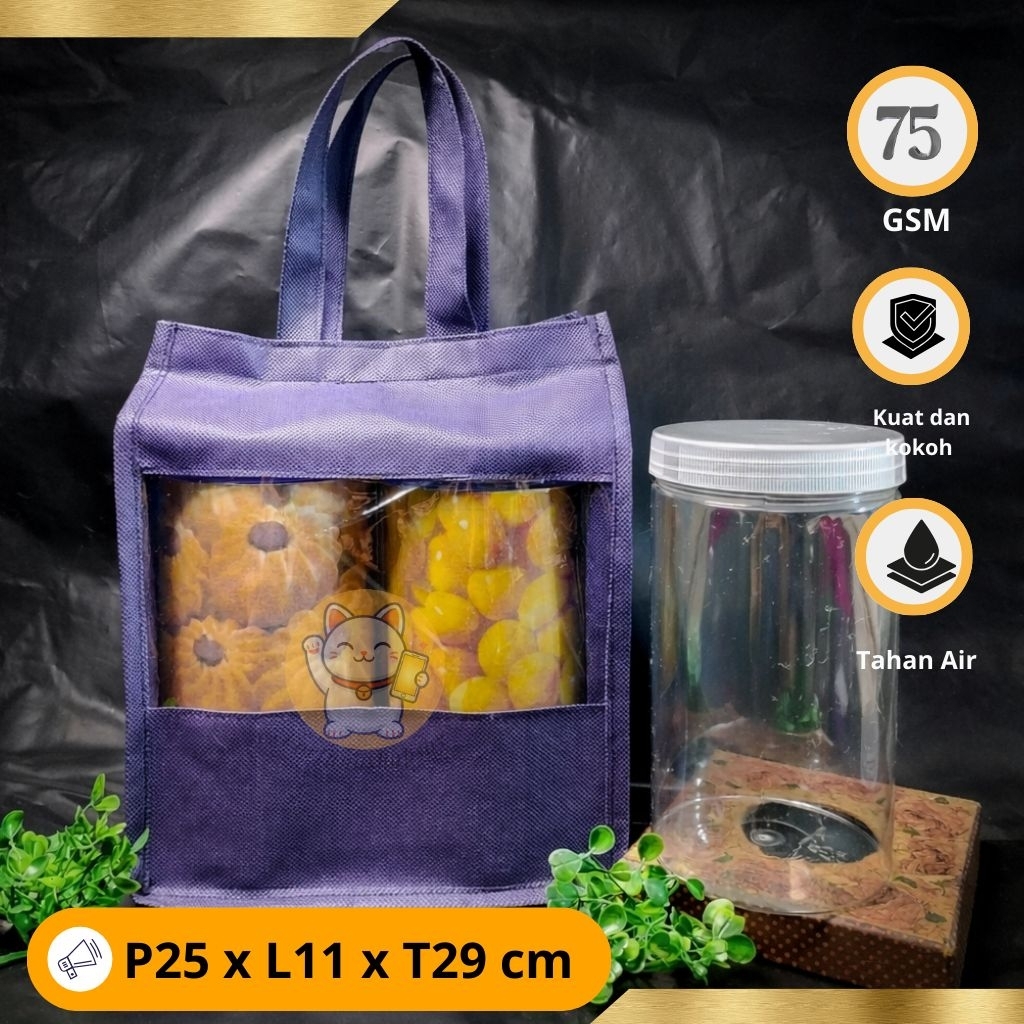 Tas Spunbond Mika hampers Lebaran 75GSM / Tas hampers / Tas Hampers Kue Lebaran / Tas Spunbond Hampe