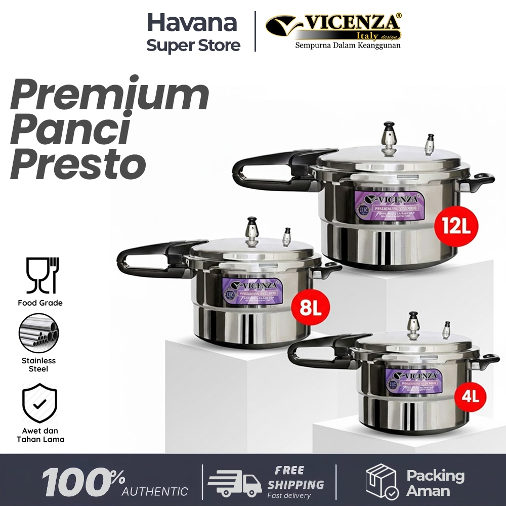 [ORIGINAL] Presto Vicenza V-328 Kapasitas 8 Liter - 12 liter Panci Presto 28 cm Presto Premium