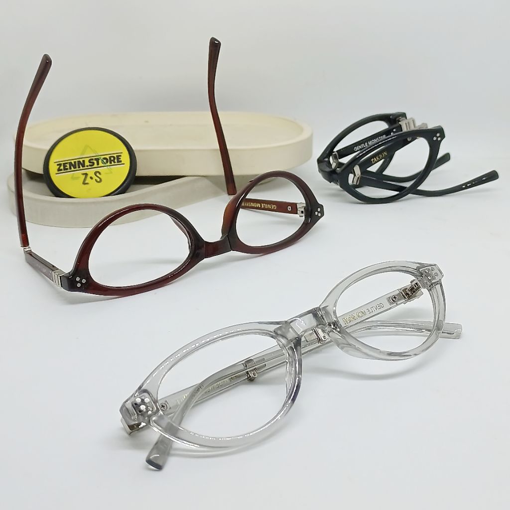 TAKION - Kacamata Lipat frame bulat oval lonjong fashionable pria wanita praktis nyaman dipakai lens