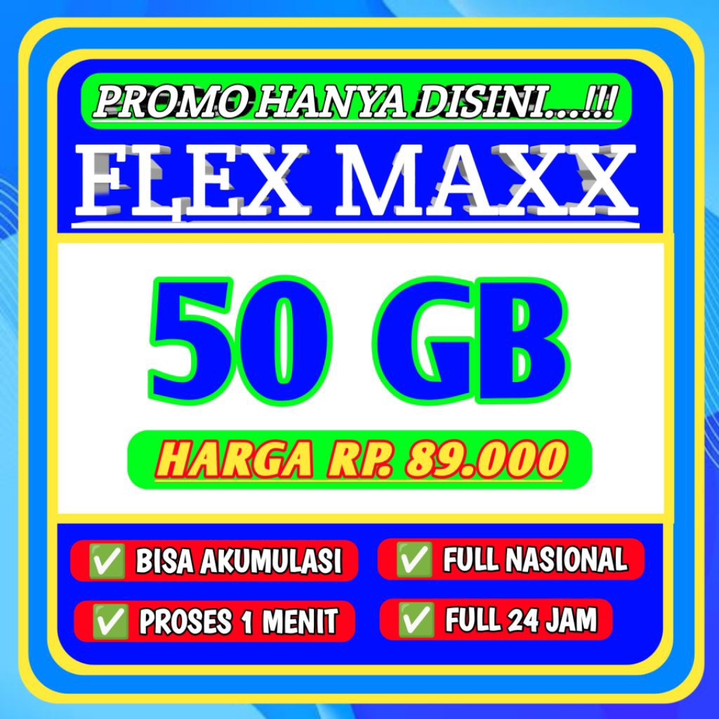 PROMO MURAH PAKET DATA XL 50GB FULL UTAMA - KUOTA XL MURAH FLEXMAX