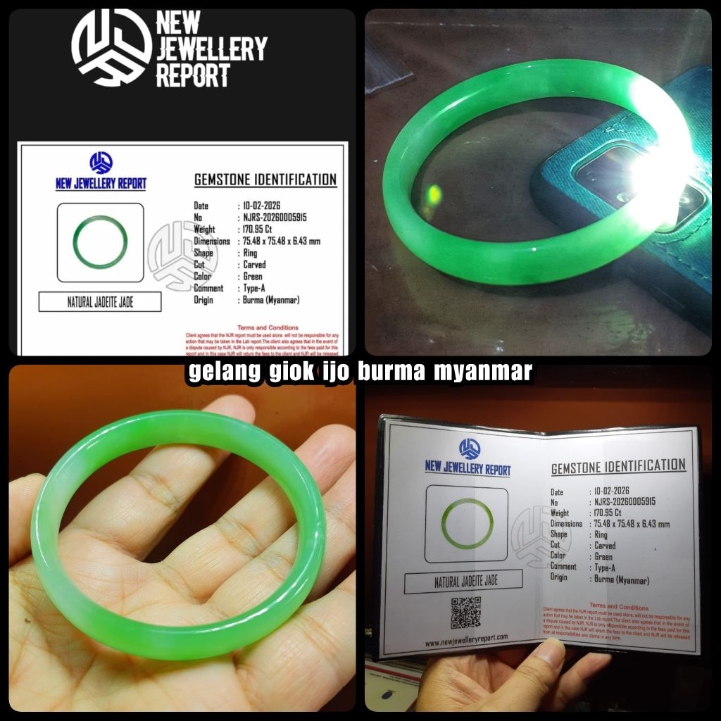 gelang batu giok ijo muda kristal burma myanmar [ type - a ]