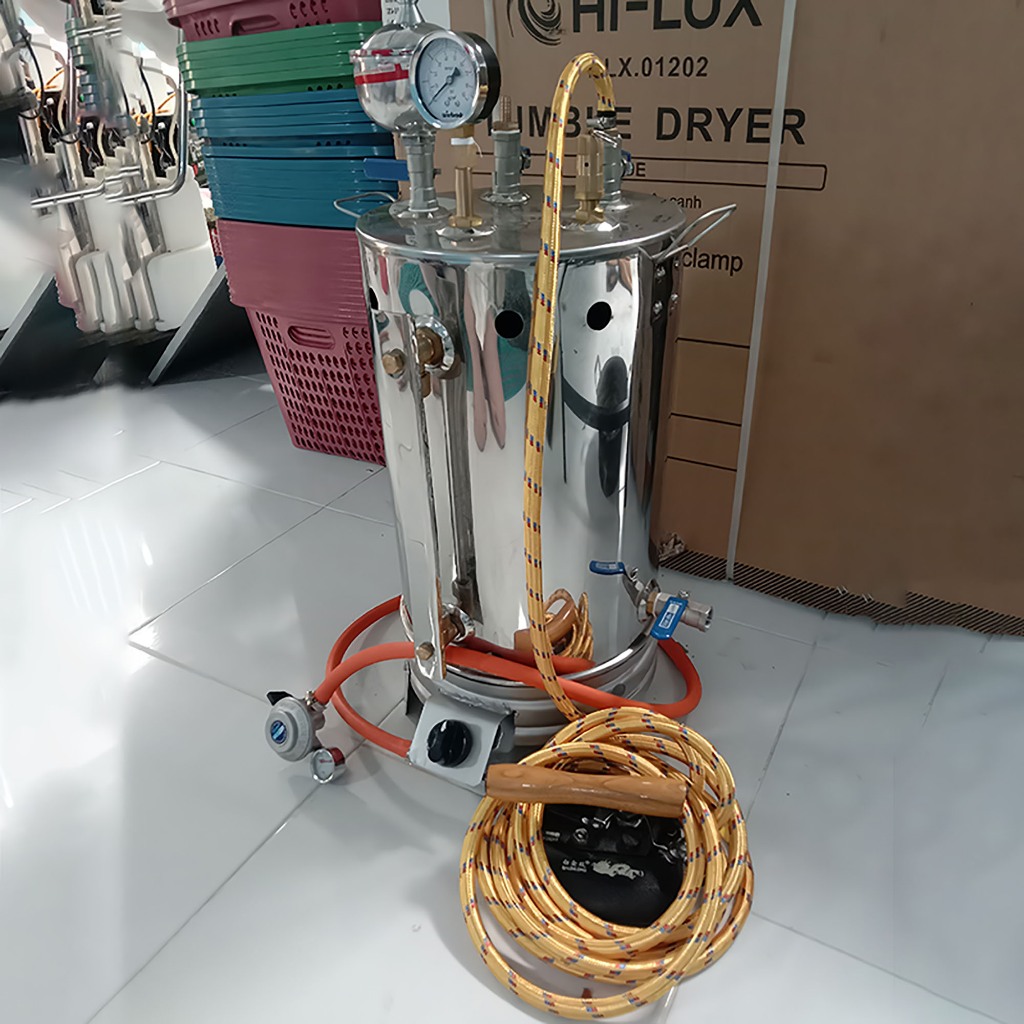 Setrika Uap Boiler kapasitas 10 Liter Laundry Konveksi - Setrika Uap Laundry Lengkap 1 Set